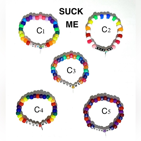 Lollipop Kandi Bracelets - Lick Me Lick It Suck Me Suck It Blow Me Blow It - Picture 5 of 9